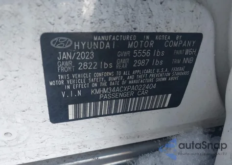 2023 Hyundai Ioniq 6 Sel z USA, uszkodzony, nr VIN KMHM34ACXPA022404